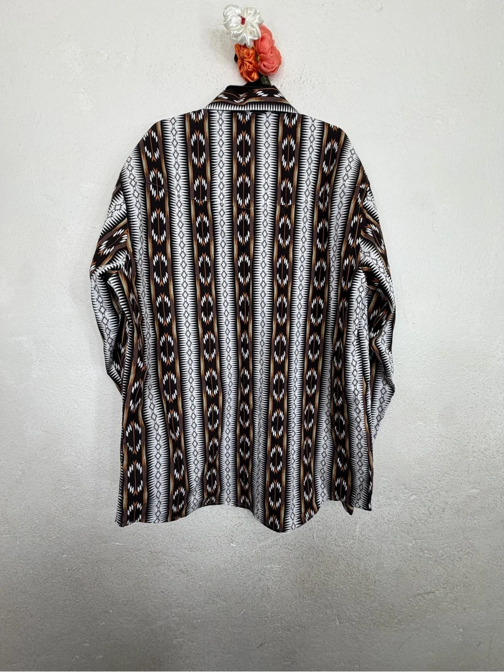 Wrangler Southwestern Print Button-Up Shirt - Black & Brown